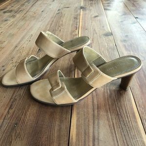 Madeline Nude / Tan Faux Leather Heeled Sandals